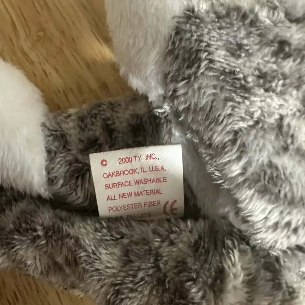 Ty Beanie Baby Purr Cat Gray/White Plush Beanbag Stuffed Animal Vintage 2000 - Picture 4 of 5